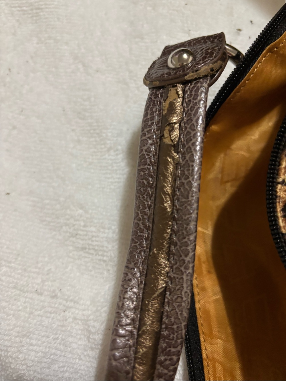 Kathy Van Zeeland Leopard Print Bronze Satchel Handbag-Attention Callouts! - Picture 7 of 16